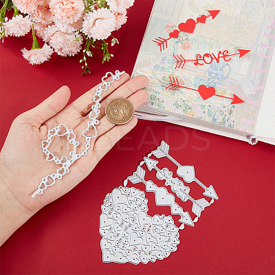 Valentine's Day Theme Heart Carbon Steel Cutting Dies Stencils Set DIY-CP0009-55-1
