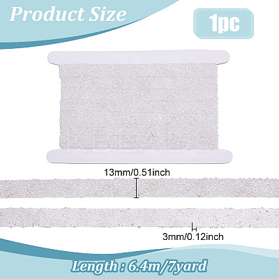 1 Roll Resin Rhinestone with Plastic Imitation Pearl Beaded Trim DIY-BC0015-57B-1