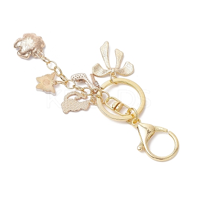 Cat Shape with Flower Alloy Enamel Keychains KEYC-JKC01407-02-1