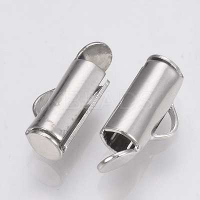Brass Slide On End Clasp Tubes KK-Q747-11C-P-1