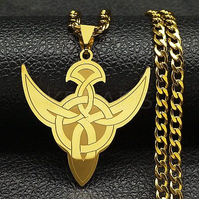 304 Stainless Steel Necklaces NJEW-Q338-12G-1