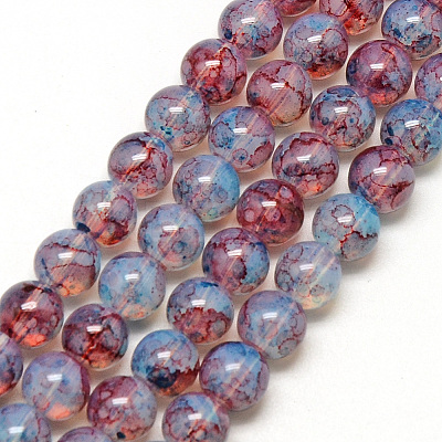 Baking Paint Glass Beads Strands DGLA-Q023-6mm-DB69-1