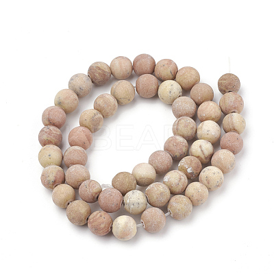 Natural Wood Lace Stone Wooden Jasper Beads Strands G-T106-263-1