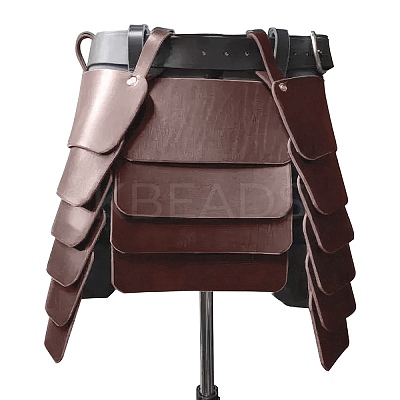 Medieval Viking PU Leather Belt Skirt AJEW-WH20077-031D-1