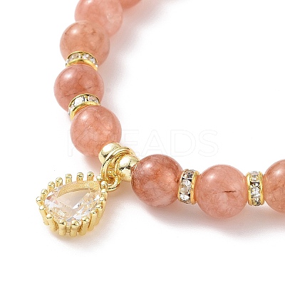 Gemstone Bead Stretch Bracelets BJEW-JB09126-1