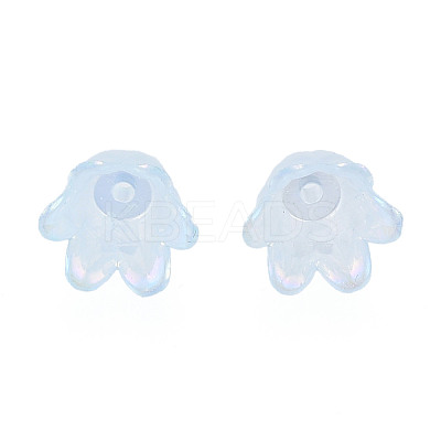 6-Petal Imitation Jelly Acrylic Bead Caps JACR-T002-02C-1