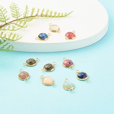 Natural Mixed Gemstone Links Connectors PALLOY-JF00755-1
