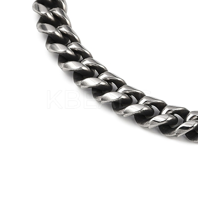 Tarnish Resistant Men's 304 Stainless Steel Cuban Link Chain Bracelets STAS-A051-04B-01-1
