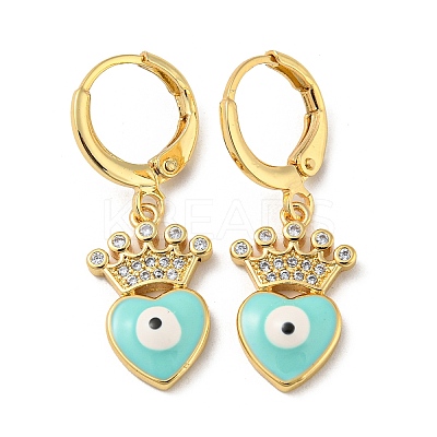 Real 18K Gold Plated Brass Dangle Leverback Earrings EJEW-A033-08G-02-1