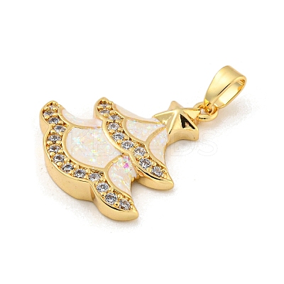Christmas Brass Micro Pave Cubic Zirconia Pendants KK-H468-03B-03G-1