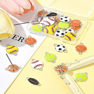 28Pcs 7 Styles Alloy Enamel Connector Charms ENAM-FS0002-69-1