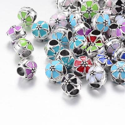 Alloy Enamel European Beads MPDL-T001-02M-1