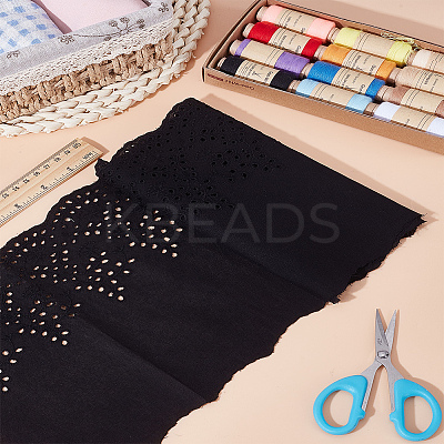 1 Yard Cotton Embroidery Flower Lace Ribbons OCOR-LP0004-12-1