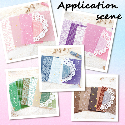 10 Sets 5 Colors Invitation Card Scrapbook Paper Pad DIY-SP0004-48-1