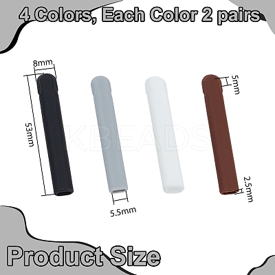 8 Pairs 4 Colors Silicone Eyeglasses Ear Grip FIND-WR0012-54-1