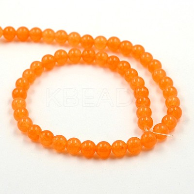 Dyed Natural White Jade Round Bead Strands X-G-J268-8mm-05-1