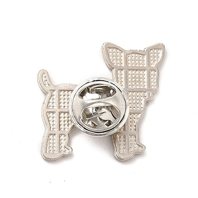 Dog Enamel Pin with Brass Butterfly Clutches JEWB-A006-01D-1