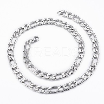 Non-Tarnish Trendy Men's Figaro Chain Necklaces NJEW-L450-06A-1