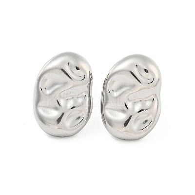 Non-Tarnish Oval 304 Stainless Steel Ear Studs EJEW-L290-014P-1