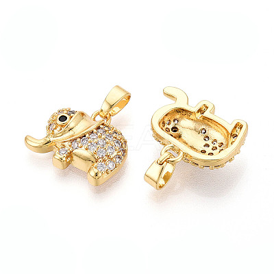 Brass Micro Pave Cubic Zirconia Pendants KK-N257-61G-1
