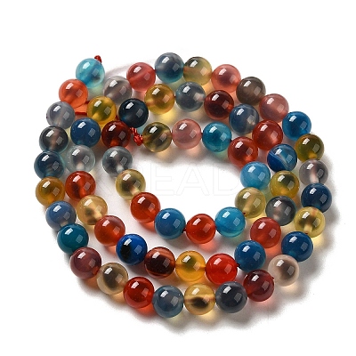 Natural Dyed & Heated Runny Agate Beads Strands G-K356-A01-01-1