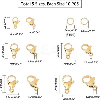 304 Stainless Steel Lobster Claw Clasps STAS-UN0004-82G-1