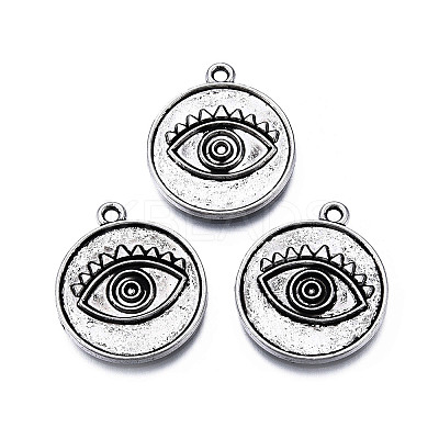 Tibetan Style Alloy Pendant Settings for Enamel TIBE-N011-209-1