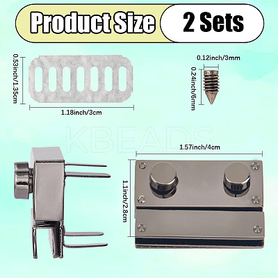 Zinc Alloy Twist Bag Lock Purse Catch Clasps PURS-WH20003-001B-1