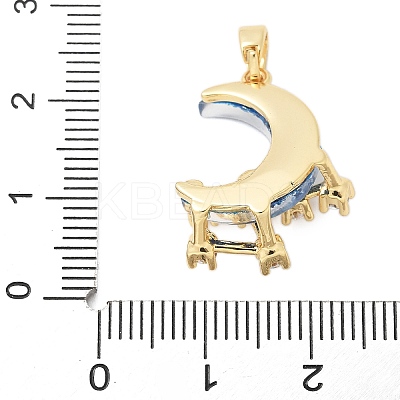 Brass Micro Pave Cubic Zirconia Pendants KK-S507-08B-G-1