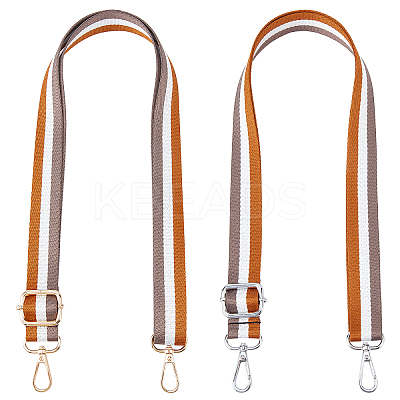 2Pcs 2 Style Stripe Pattern Nylon Fabric Bag Straps FIND-WR0003-93-1