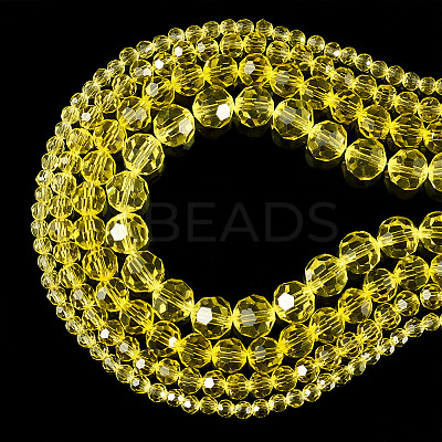 4 Strands 4 Styles Transparent Glass Bead Strands GLAA-TA0002-56B-1