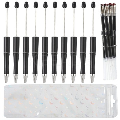 10Pcs ABS Plastic & Iron Ball-Point Pen AJEW-FS0001-41D-1