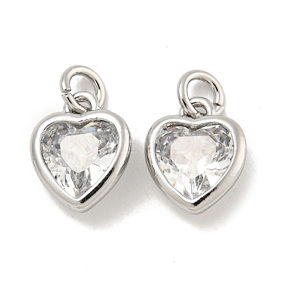 Brass Micro Pave Clear Cubic Zirconia Pendants KK-P275-33B-P-1