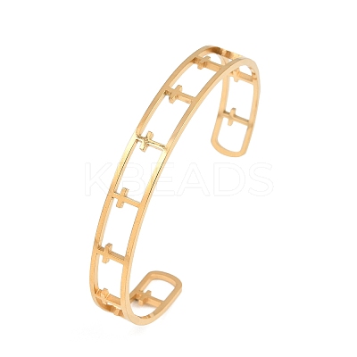 304 Stainless Steel Cuff Bangles for Women LS-BJEW-S181-02G-A-1