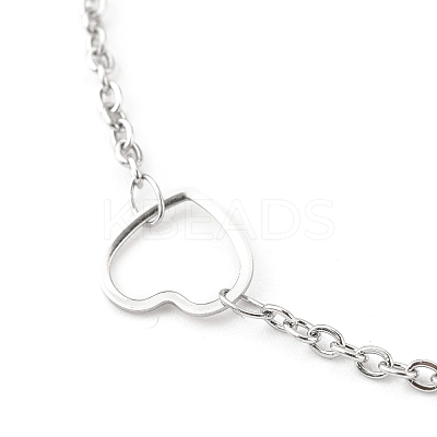 Tarnish Resistant 304 Stainless Steel Cable Chain Anklets AJEW-H104-04P-1