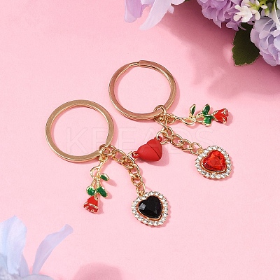 Valentine's Day Alloy Rhinestone Keychain KEYC-YW00184-1