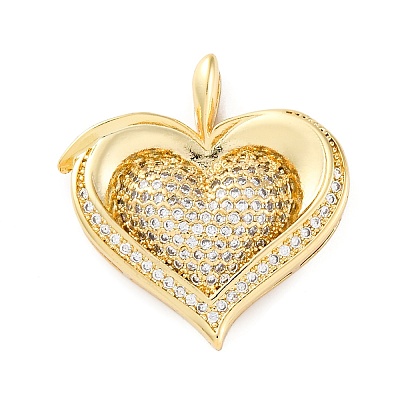 Brass Micro Pave Cubic Zirconia Pendants KK-S510-32G-01-1