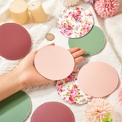 Magibead 8Pcs 4 Styles PU Leather Cup Mats AJEW-MB0001-09B-1