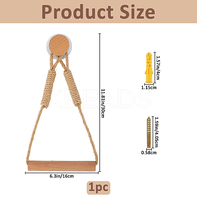 1Pc Wood Wall-mounted Paper Roll Holders AJEW-FH0006-94-1
