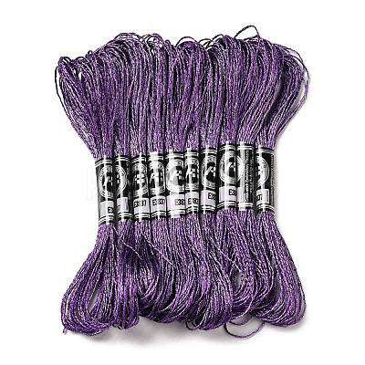10 Skeins 12-Ply Metallic Polyester Embroidery Floss OCOR-Q057-A11-1