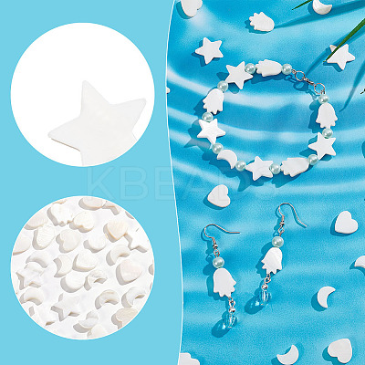 4 Strands 4 Styles Natural Freshwater Shell Beads Strands SHEL-BC0001-032-1