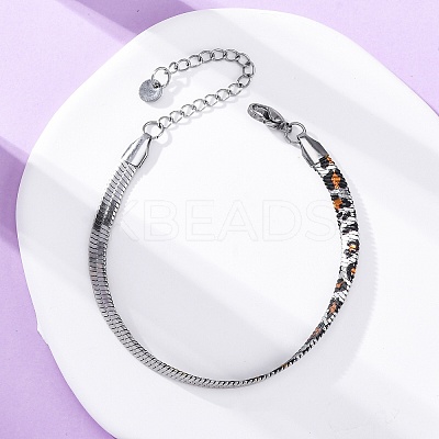 304 Stainless Steel Snake Chain Bracelets for Women BJEW-A034-03P-1