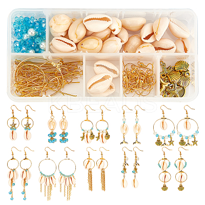 DIY Beach Themed Earring Making Kits DIY-SC0013-78G-1