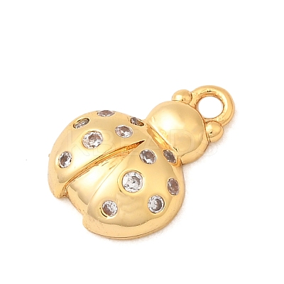 Brass Micro Pave Cubic Zirconia Charms KK-C117-11G-1