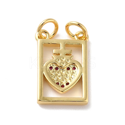 Rack Plating Brass Micro Pave Cubic Zirconia Pendants KK-E281-17G-1