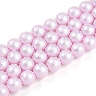 Baking Paint Pearlized Glass Pearl Bead Strands HY-N002-8mm-C03-1