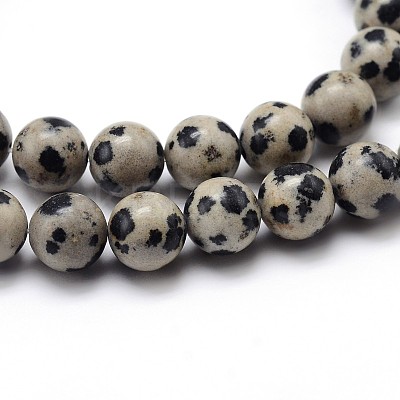 Natural Dalmatian Jasper Round Bead Strands X-G-J303-19-6mm-1