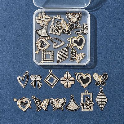 24Pcs 12 Styles Alloy Enamel Pendants ALRI-FS0001-05-1