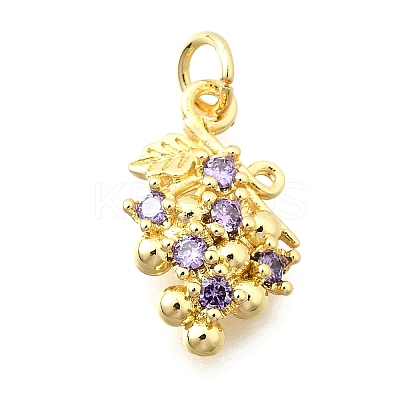 Brass Micro Pave Cubic Zirconia Pendants KK-F896-03C-G-1