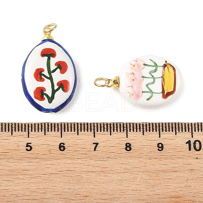 Handmade Porcelain Pendants PALLOY-JF05918-1